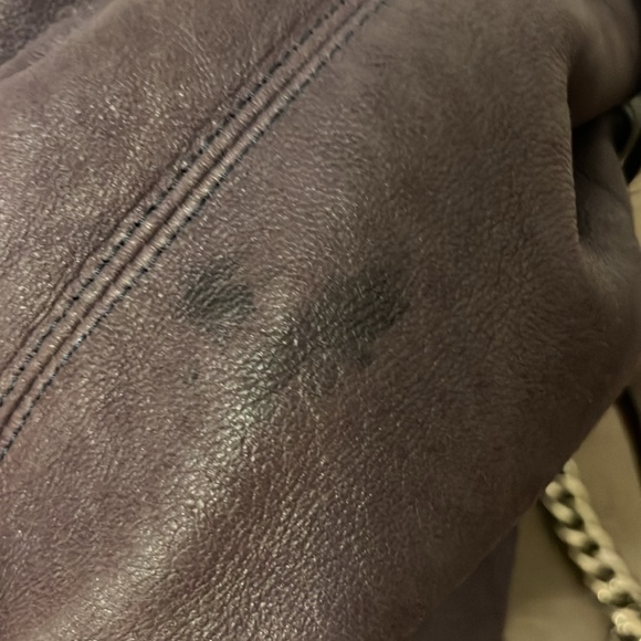 EUC AUTH LANVIN KENTUCKY SUEDE LEATHER BROWN & PURPLE PURSE - Picture 10 of 10